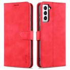 For Samsung Galaxy S21+ 5G AZNS Skin Feel Calf Texture Horizontal Flip Leather Case with Card Slots & Holder & Wallet(Red) - 1