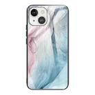 For iPhone 13 mini Abstract Marble Pattern Glass Protective Case (Abstract Gray) - 1