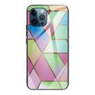 For iPhone 13 Pro Abstract Marble Pattern Glass Protective Case (Rhombus Gradient) - 1