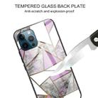 For iPhone 13 Pro Abstract Marble Pattern Glass Protective Case (Rhombus Gray Purple) - 3
