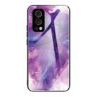 Abstract Marble Pattern Glass Protective Case For OnePlus Nord 2 5G(Abstract Purple) - 1