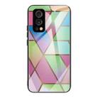 Abstract Marble Pattern Glass Protective Case For OnePlus Nord 2 5G(Rhombus Gradient) - 1