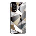 Abstract Marble Pattern Glass Protective Case For OnePlus Nord 2 5G(Rhombus Golden) - 1