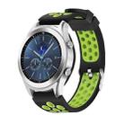 For Gear S3 Classic / Frontier Smart Watch Double Color Silicone Watch Band(Black Green) - 1