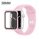 Silicone Watch Band + Watch Protective Case with Screen Protector Set For Apple Watch Series 3 & 2 & 1 38mm(Pink) - 1