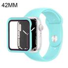 Silicone Watch Band + Watch Protective Case with Screen Protector Set For Apple Watch Series 3 & 2 & 1 42mm(Light Blue) - 1