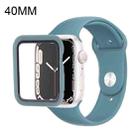 Silicone Watch Band + Watch Protective Case with Screen Protector Set For Apple Watch Series 7  41mm / & 6 & SE & 5 & 4 40mm  (Blue Grey) - 1