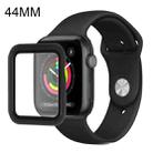 Silicone Watch Band + Watch Protective Case with Screen Protector Set For Apple Watch Series 6 & SE & 5 & 4 44mm(Black) - 1