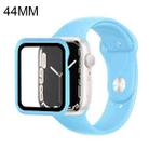 Silicone Watch Band + Watch Protective Case with Screen Protector Set For Apple Watch Series  7  45mm / & 6 & SE & 5 & 4 44mm (Aqua Blue) - 1