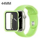 Silicone Watch Band + Watch Protective Case with Screen Protector Set For Apple Watch Series  7  45mm / & 6 & SE & 5 & 4 44mm (Grass Green) - 1