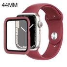 Silicone Watch Band + Watch Protective Case with Screen Protector Set For Apple Watch Series 6 & SE & 5 & 4 44mm(Wine Red) - 1