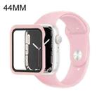 Silicone Watch Band + Watch Protective Case with Screen Protector Set For Apple Watch Series  7  45mm / & 6 & SE & 5 & 4 44mm (Sand Pink) - 1