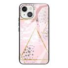 Marble Tempered Glass Back Cover TPU Border Case For iPhone 13(HCBL-22) - 1