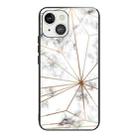 Marble Tempered Glass Back Cover TPU Border Case For iPhone 13(HCBL-14) - 1