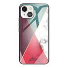 Marble Tempered Glass Back Cover TPU Border Case For iPhone 13(HCBL-13) - 1