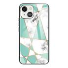 Marble Tempered Glass Back Cover TPU Border Case For iPhone 13(HCBL-8) - 1