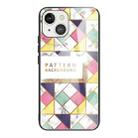 For iPhone 13 mini Marble Tempered Glass Back Cover TPU Border Case (HCBL-21) - 1