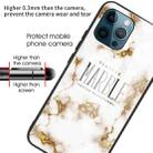 For iPhone 13 Pro Marble Tempered Glass Back Cover TPU Border Case (HCBL-25) - 3