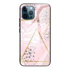 For iPhone 13 Pro Marble Tempered Glass Back Cover TPU Border Case (HCBL-21) - 1