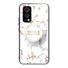 Marble Tempered Glass Back Cover TPU Border Case For OnePlus Nord 2 5G(HCBL-17) - 1