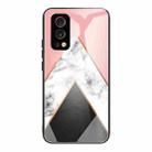 Marble Tempered Glass Back Cover TPU Border Case For OnePlus Nord 2 5G(HCBL-12) - 1