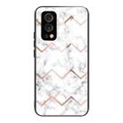 Marble Tempered Glass Back Cover TPU Border Case For OnePlus Nord 2 5G(HCBL-10) - 1