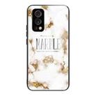 Marble Tempered Glass Back Cover TPU Border Case For OnePlus Nord 2 5G(HCBL-1) - 1