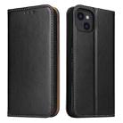 For iPhone 13 mini Fierre Shann PU Leather Texture Horizontal Flip Leather Case with Holder & Card Slots & Wallet (Black) - 1