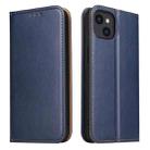 For iPhone 13 mini Fierre Shann PU Leather Texture Horizontal Flip Leather Case with Holder & Card Slots & Wallet (Blue) - 1