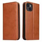 For iPhone 13 mini Fierre Shann PU Leather Texture Horizontal Flip Leather Case with Holder & Card Slots & Wallet (Brown) - 1