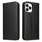 For iPhone 13 Pro Fierre Shann PU Leather Texture Horizontal Flip Leather Case with Holder & Card Slots & Wallet (Black) - 1