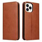 For iPhone 13 Pro Max Fierre Shann PU Leather Texture Horizontal Flip Leather Case with Holder & Card Slots & Wallet (Brown) - 1