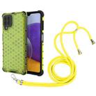For Samsung Galaxy A22 4G Shockproof Honeycomb PC + TPU Case with Neck Lanyard(Green) - 1