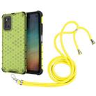 For Samsung Galaxy F52 5G Shockproof Honeycomb PC + TPU Case with Neck Lanyard(Green) - 1