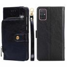 For Samsung Galaxy A71 5G Zipper Bag PU + TPU Horizontal Flip Leather Case with Holder & Card Slot & Wallet & Lanyard(Black) - 1