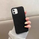 For iPhone 11 Pro Herringbone Texture Silicone Protective Case(Black) - 1