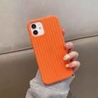 For iPhone 11 Pro Herringbone Texture Silicone Protective Case(Orange) - 1