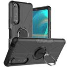 For Sony Xperia 5 III Armor Bear Shockproof PC + TPU Protective Case with Ring Holder(Black) - 1