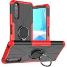 For Sony Xperia 10 III Armor Bear Shockproof PC + TPU Protective Case with Ring Holder(Red) - 1