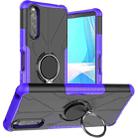 For Sony Xperia 10 III Armor Bear Shockproof PC + TPU Protective Case with Ring Holder(Purple) - 1