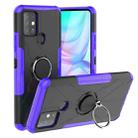 For Infinix Note 10 Armor Bear Shockproof PC + TPU Protective Case with Ring Holder(Purple) - 1
