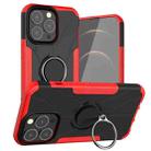 For iPhone 13 mini Armor Bear Shockproof PC + TPU Protective Case with Ring Holder (Red) - 1