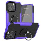 For iPhone 13 mini Armor Bear Shockproof PC + TPU Protective Case with Ring Holder (Purple) - 1