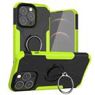 For iPhone 13 Armor Bear Shockproof PC + TPU Protective Case with Ring Holder(Green) - 1