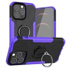 For iPhone 13 Pro Armor Bear Shockproof PC + TPU Protective Case with Ring Holder (Purple) - 1