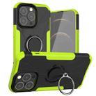 For iPhone 13 Pro Armor Bear Shockproof PC + TPU Protective Case with Ring Holder (Green) - 1