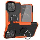 For iPhone 13 Pro Armor Bear Shockproof PC + TPU Protective Case with Ring Holder (Orange) - 1