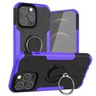 For iPhone 13 Pro Max Armor Bear Shockproof PC + TPU Protective Case with Ring Holder (Purple) - 1