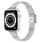 14mm Seven-beads Double Safety Buckle Slim Steel Watch Band For Apple Watch Series 9&8&7 41mm / SE 3&SE 2&6&SE&5&4 40mm / 3&2&1 38mm(Silver) - 1