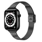 14mm Seven-beads Double Safety Buckle Slim Steel Watch Band For Apple Watch Ultra 49mm / Series 8&7 45mm / SE 2&6&SE&5&4 44mm / 3&2&1 42mm(Black) - 1